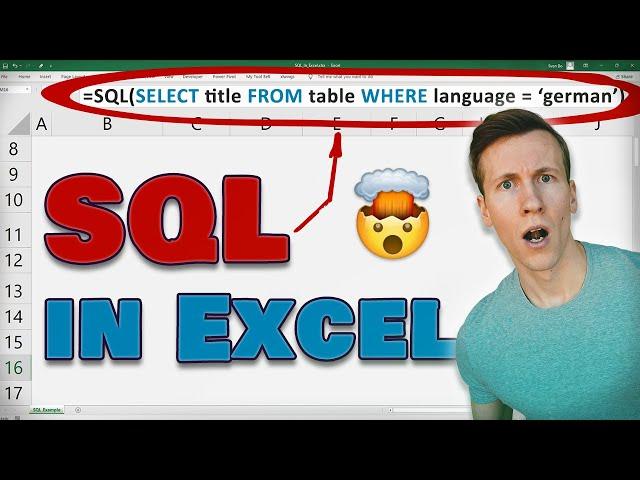 Run SQL queries in EXCEL (just like a normal Excel formula )