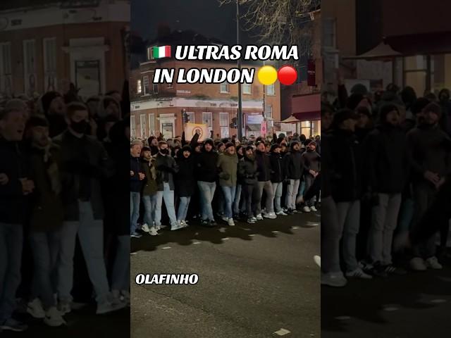 🟡 ULTRAS ROMA FANS IN LONDON  vs TOTTENHAM 28.11.24 EUROPA LEAGUE #ultras #roma #tifosi