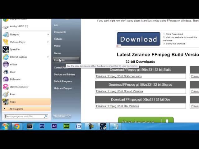 FFMPEG: Installing FFMPEG On Windows