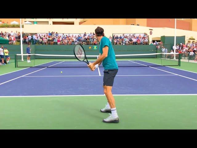 Roger Federer & Tomas Berdych | IW Court Level Practice