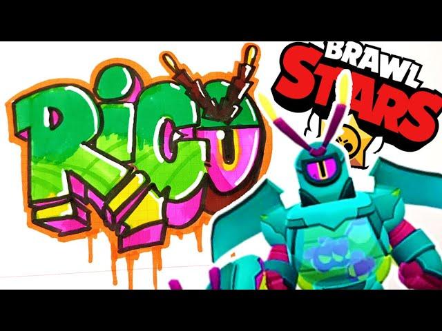 ГРАФФИТИ - СВЕТЛЯЧЕК РИКО - BRAWL STARS - FIRE FLY RICO - GRAFFITI  ! КАК НАРИСОВАТЬ? урок граффити