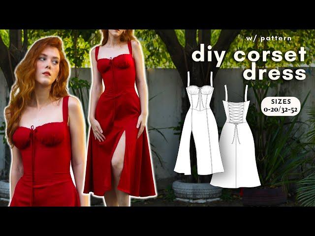 DIY COTTAGE CORE CORSET DRESS - full sewing tutorial (w/ pattern) l Juliana Corset Dress