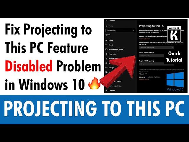 Fix "Projecting to This PC" Feature Disabled Problem in Windows 10 ,11