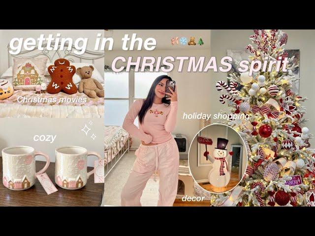 Getting in the CHRISTMAS spirit VLOG 2024  decor shopping, dunkin holiday drinks, grwm