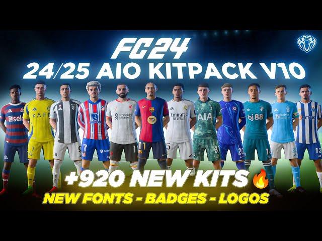 24/25 AIO Kits V10 Mod For FC 24 (+920 New Kits - Fonts - Badges ) TU18.2