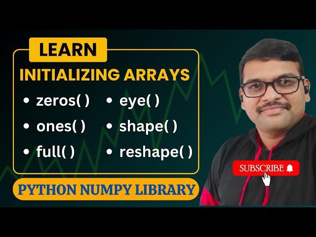 INITIALIZING ARRAYS IN NUMPY ( ZEROS( ) ,ONES( ) ,FULL( ) ,EYE( ) FUNCTIONS ) - PYTHON PROGRAMMING