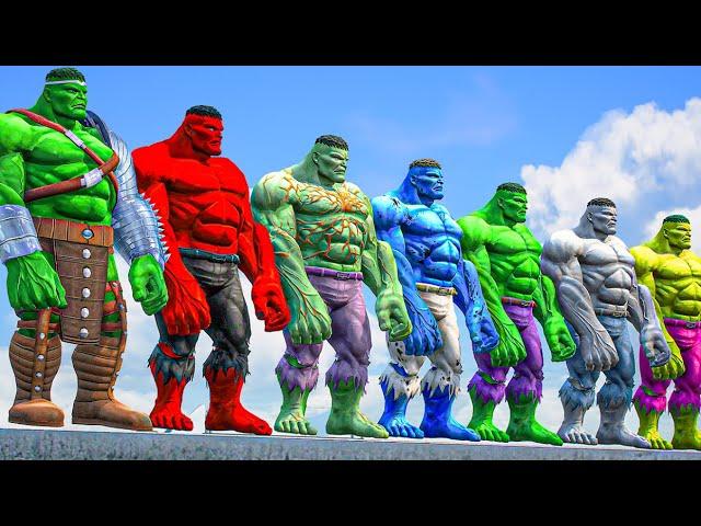 World War Hulk SMASH | Hulk vs Red Hulk vs Grey Hulk vs Violet Hulk vs Blue Hulk - What If