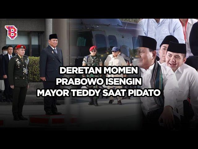 Deretan momen Prabowo roasting Mayor Teddy saat pidato, akrab bak ayah anak