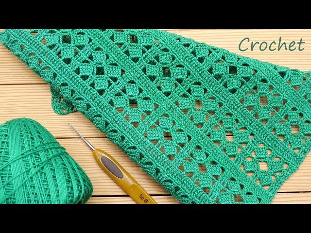 Интересный УЗОР КРЮЧКОМ очень простое ВЯЗАНИЕ для начинающих SUPER EASY Pattern Crochet