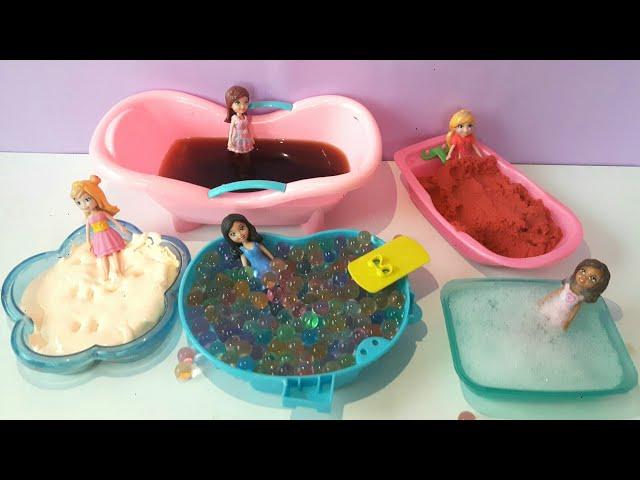 Polly Pocket Sand Orbeez Slime Tea Foam Pool Game