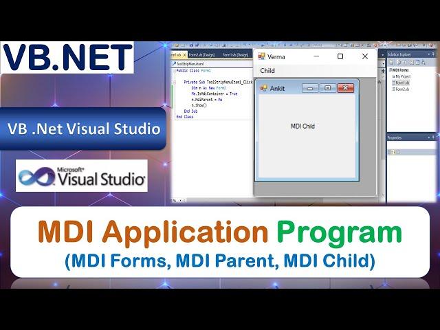 P65 | MDI Application Program | MDI Forms, MDI Parent, MDI Child | VB.NET