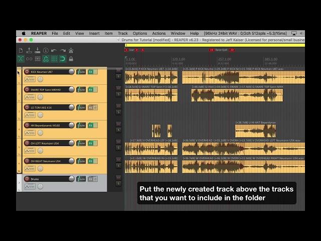 7: Introduction to Folders (Folder Tracks) - Two-Minute (or so) Tutorials for Reaper DAW