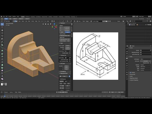 Blender 2.8 Modeling a technical piece