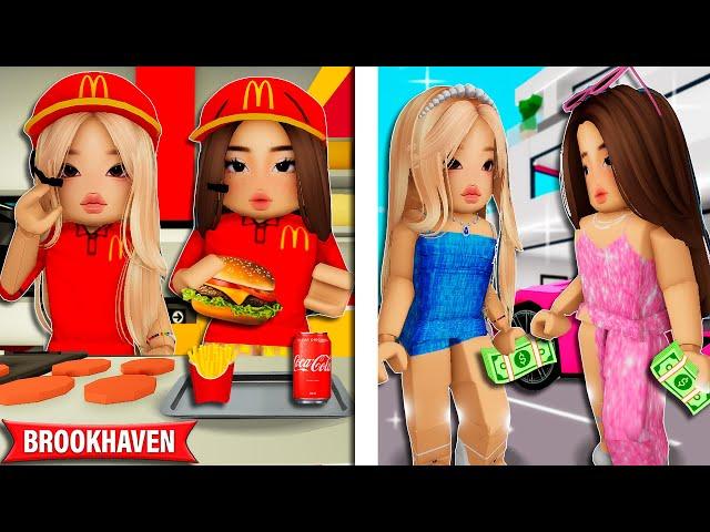 AS MENINAS que VENDIAM HAMBÚRGUER FICARAM RICAS | Historinhas Brookhaven Roblox | Bibi e Lud