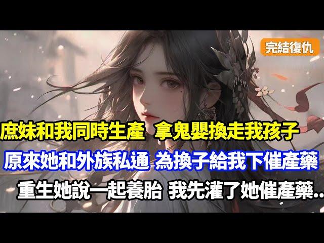 【完結復仇】庶妹和我同時生產，卻買通穩婆拿鬼嬰換走我孩子，夫君大怒休妻將我扔野獸啃食，原來庶妹和外族私通，為換子給我下催產藥，重生她說一起養胎，我先灌了她催產藥