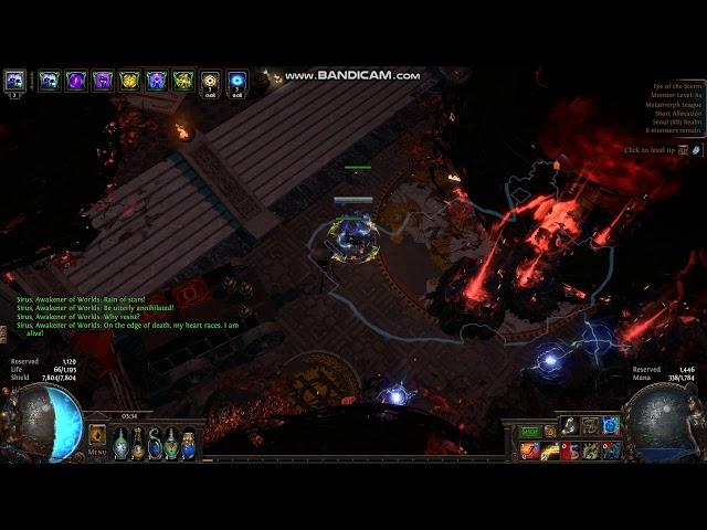 [POE 3.9] LL Ball lightning Mine VS Sirus Awaken 8