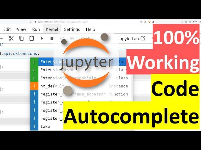 100% Working | Code Autocomplete in Jupyter Notebook without pip | Jupyter 7