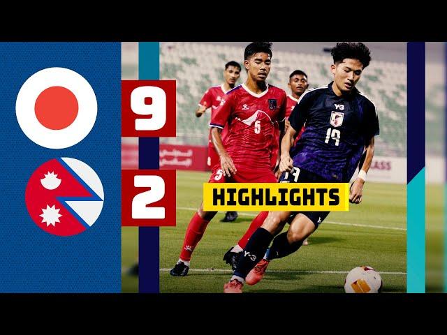 Nepal vs Japan 2-9 Highlights of Asian Cup U17 Qualifers