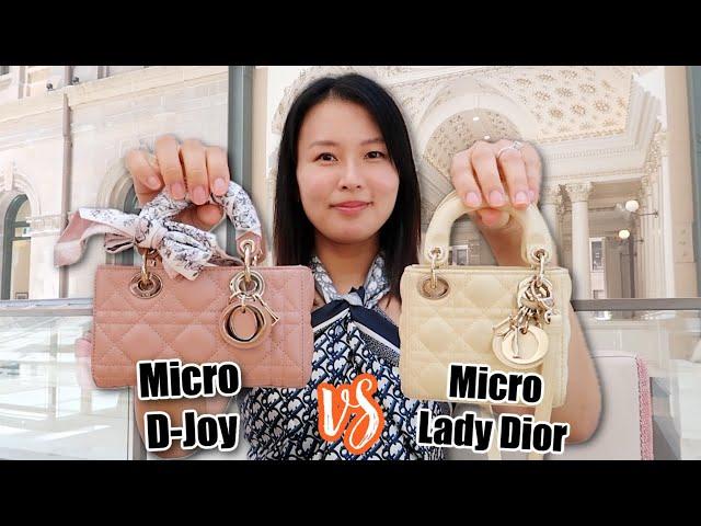 Micro Lady Dior vs Micro D-Joy bags comparison! What fits, mod shots, wear and tear, pros, cons etc