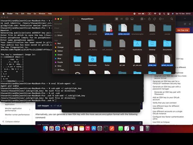 Use SSH keys to communicate with GitLab - Macos