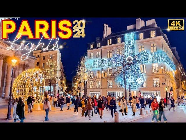 Paris, France  - 4K PARIS Christmas Lights 2024 ⭐01 December | Paris Walk  With Captions