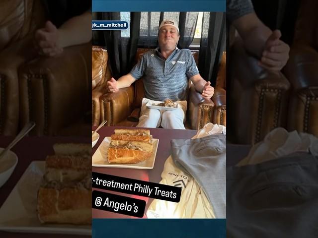 JT's getting his cheesesteak fill 