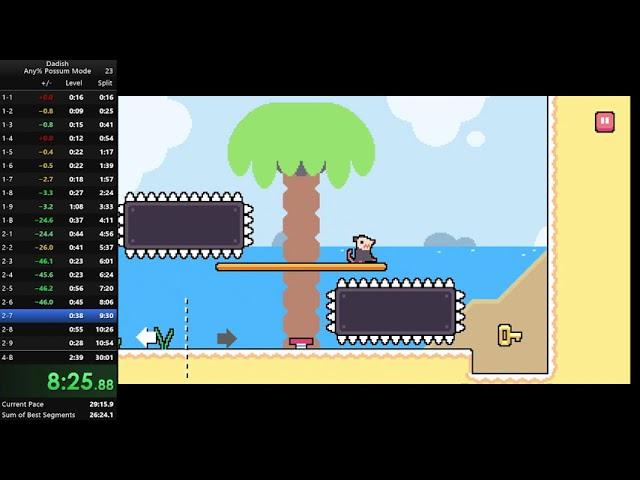 Dadish Any% Possum Mode Speedrun 28:17 (Former World Record)