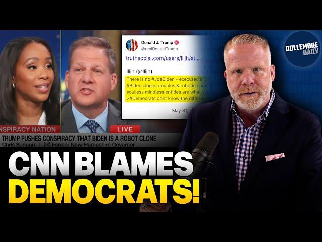Watch CNN Try to Bothsides Donald Trump’s INSANE JOE BIDEN ROBOT CLONE Belief!!!