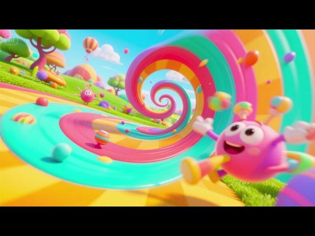 Twirl 3 - Cartoon Nursery Kids Music Songs | Spin, Dance & Learn Number 3! 3️⃣