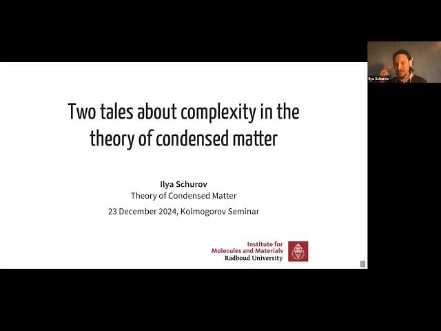 Ilya Schurov on different complexity notions in physical context (2024-12-23)