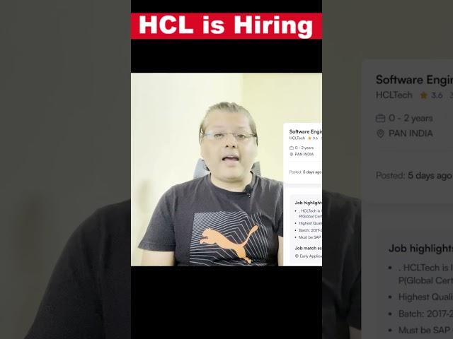 Hcl is Hiring Any Bachelor for SAP Fresher's Role - Apply Now !