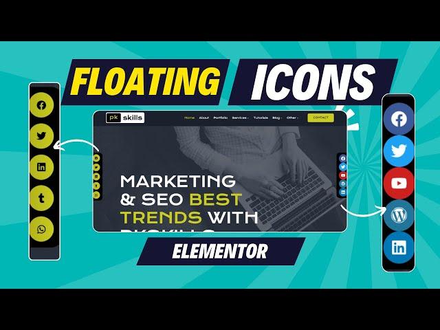 How to add elementor floating share icons and floating social media icons