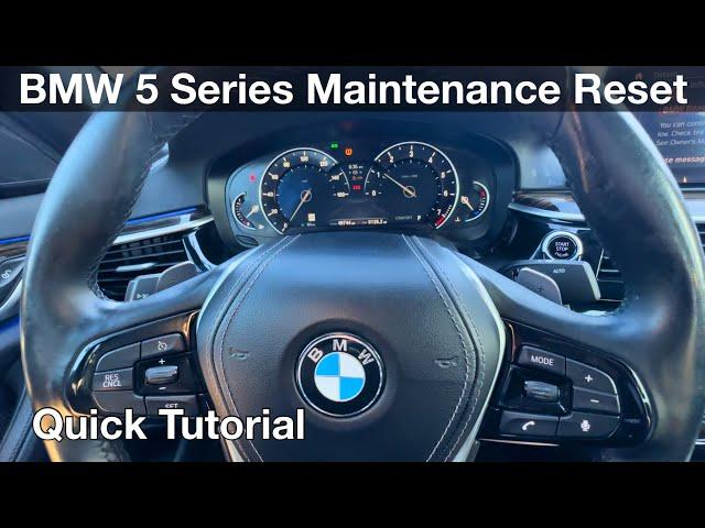 2019 BMW 5 Series How to reset maintenance / oil brakes Service / 530i 540i 530e m550i