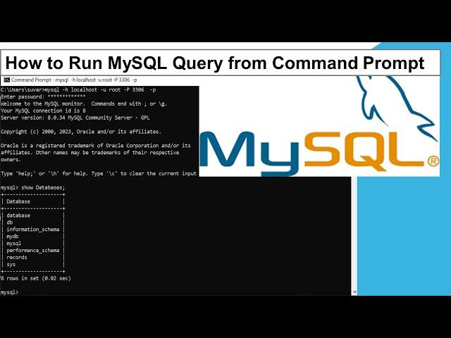 How to Run MySQL Query from Command Prompt II from MYSQL Command Line Client II MYSQL for beginner