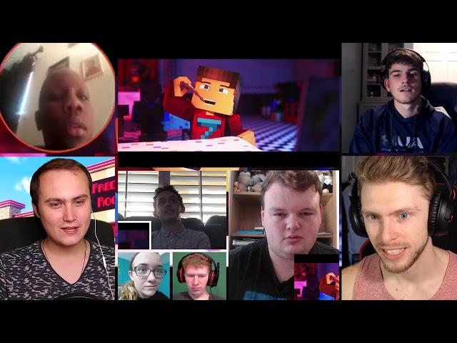 "Now Hiring at Freddy's" | FNAF Animated Minecraft Music Video (by JT Music) [REACTION MASH-UP]#411