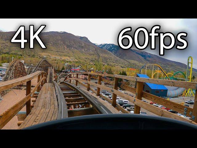 Roller Coaster front seat on-ride 4K POV @60fps Lagoon