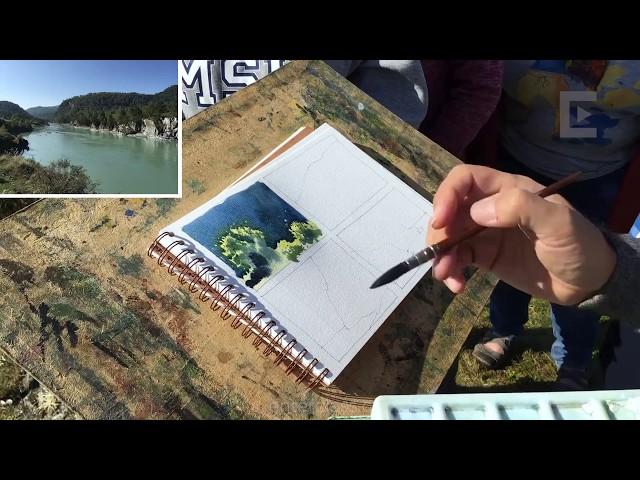 Акварель. Бесплатный урок по рисованию Сергея Курбатова. Watercolor landscape (free lesson).