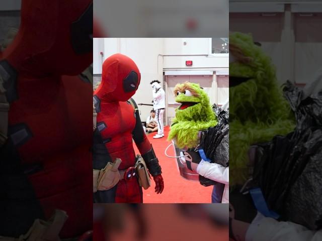 Deadpool meets Oscar the Grouch ️ w/ @MylesMupplicas #deadpool #muppets #cosplay