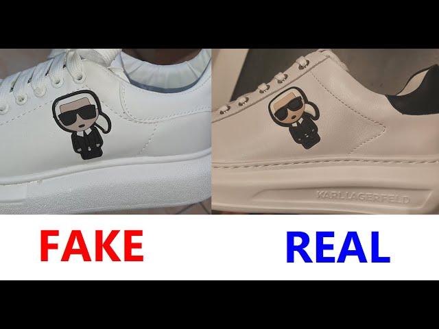 Karl Lagerfeld trainers real vs fake.  How to spot counterfeit Lagerfeld shoes