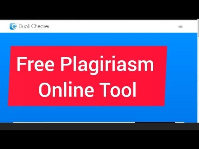 Free Online Plagiarism Checker Tool |Duplichecker Review seo