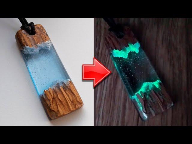 Luminous epoxy resin pendant with fluorescent powder | How to do it yourself | DIY