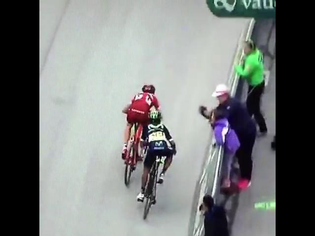 Zakarin legitimately beating Quintana stage 2 Romandie 2016