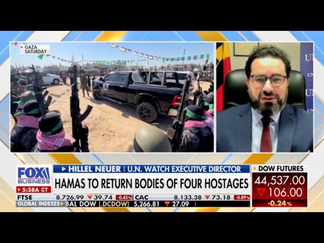 Hillel Neuer on Fox Business: "October 7th will happen again if Hamas stays in power."