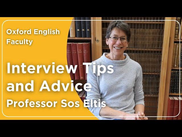 Interview Tips and Advice - Professor Sos Eltis