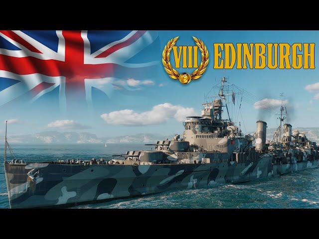 EDINBURGH ОТЛИЧНЫЙ легкий крейсер Британии 8 уровня ! Бился до последнего! WORLD OF WARSHIPS