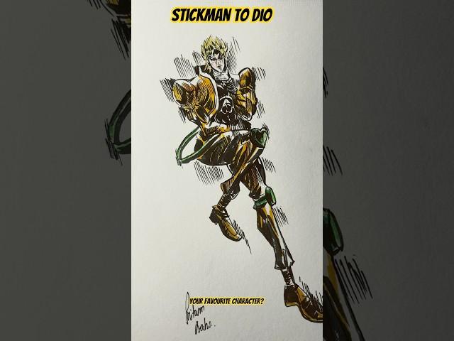 Drawing Dio #art #jjba #jojosbizzareadventure #dio #jojo #jojoedits #mangaart #stickman #tutorial