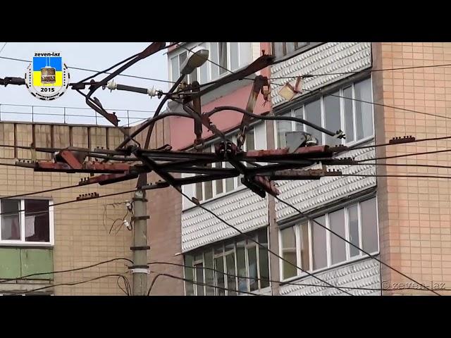 Черкаський тролейбус- Потрійний перетин 15.10.2015 / Cherkasy trolleybus- Тriple crossing 10/15/2015