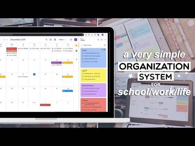 Simple organization system for school/work/life | Google Keep & Calendar