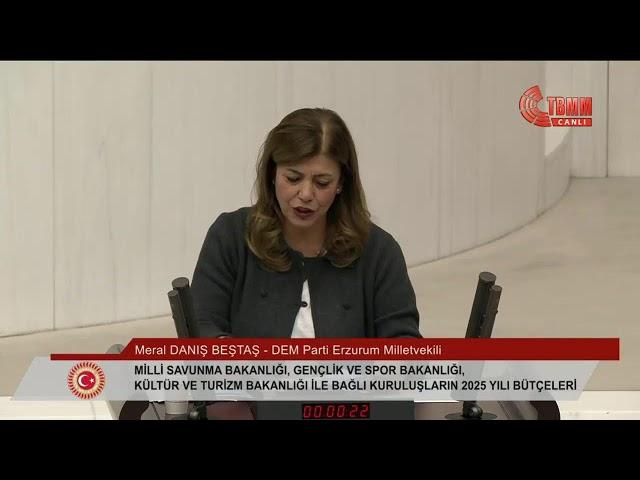 Milletvekilimiz Meral Danış Beştaş, Milli Savunma Bakanlığı Bütçesi görüşmelerinde konuşuyor