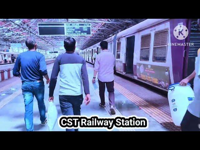 CST Railway Station Mumbai Mumbai Local Train Crowd #youtube #cst #mumbai